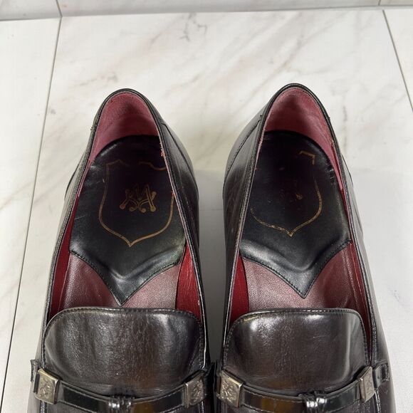 Mezlan Custom Novara II Mens Size 11 Black Leather Slip On Tassel Dress Loafers - Picture 7 of 8